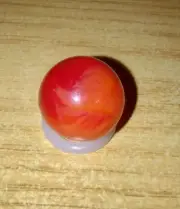Vintage HTF Vitro Agate Tomato Reddish Orange Brushed Patch 5/8" Marble SCARCE