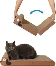 Foldable Cat Scratcher Pad 23.6”x10” Long Lasting Recyclable Corrugated Cardboard Scratch Board for Indoor Cats