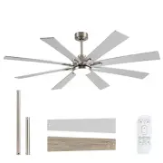 62 Inch Ceiling Fan with Light, Modern Outdoor Ceiling Fans for Patios Porch ...