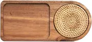 domoi Coffee Tray Wood Plate Breakfast Tray for Serving Food Hospitality Coffeeware Teaware Decor Table Decoration Replacement Accessories B