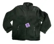 32 Degrees Heat Boy's Sherpa Lined Fleece Full Zip Jacket Dark Sage