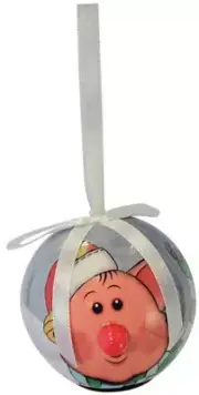 Twinkling Treasures 3D Christmas Mini Ornament - 2.5" - BABY SANTA PIG