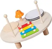 Yardwe Percussion Educational Drum Kit with Xylophone Fun Musical Instruments for Enhances Imagination Cognitive Skills Hand Eye Coordination for Early Music Exploration