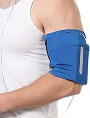 Cell Phone Armband Exercise Arm Holder for iPhone 11 Pro/XR/XS/X/8/7/6 Plus iPod Android Galaxy S8 S9 S10 S20 Note 10/9/8, Pixel 2/3XL, Workout Phone Holder for Running, Jogging, Hiking, Blue L