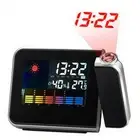 LCD Projection Digital Weather Snooze Alarm Clock LED Backlight Color Display aa