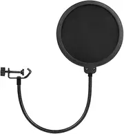 Miccrophone Pop Filter for Blue Yeti, Mic Windscreen Cover Metal Isolation Shield Vocal Recording Supplies