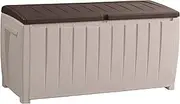 [Keter] Novel Outdoor Plastic Storage Box Garden Furniture, Beige and Brown, 124 x 55 x 62.5 cm