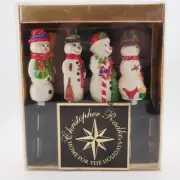 Christopher Radko Snowman Pate Knives Set Of 4 Holiday Spreaders NIB
