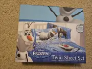 Frozen Olaf Microfiber Twin comfortable bedding sheet Set 3pc blue New Disney