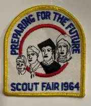 1964 Scout Fair patch; Preparing for the Future; cloth back