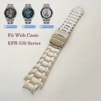 在飛比找Yahoo!奇摩拍賣優惠-卡西歐 EFR-539 EDIFICE 系列手鍊男士錶帶 新