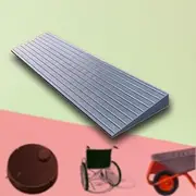 MAEEHDNKM Rubber Wheelchair Ramp, Lightweight Doorway Threshold Ramp 1" 2" Rise Curb Ramps, Steps Transition Ramp Driveway Ramps for Home Scooter Sidewalk(Grey,80x20x4 cm/31.5"x8"x1.6")