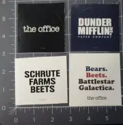 OFFICE dwight schrute dunder mifflin michael scott 4 STICKER LOT nbc official Z