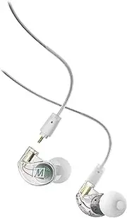 MEE audio M6 PRO in Ear Monitor Headphones for Musicians, 2nd Gen Model with Upgraded Sound, Memory Wire Earhooks & Replaceable Cables, Noise Isolating Professional Earbuds, 2 Cords Included (Clear)