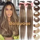 Thick Nano Ring Tip 100% Real Human Hair Extensions Micro Loop Beads Balayage AU