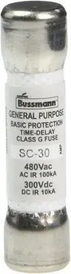 Buss BP/SC-30 30 Amp Time-Delay Class G Melamine Tube, SC30 600V UL Listed...