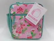 Pottery Barn Kdis Mackenzie Flower Bouquets Classic Lunch Box Aqua Pink 9" 9845C