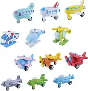 BESPORTBLE 12Pcs Mini Wooden Plane Early Education Airplane Models for Boys Safe Educational for Grasping Direction Control