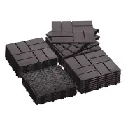 36 PCS Plastic Interlocking Patio Deck Tiles - 12" x 12" Indoor Outdoor Flooring