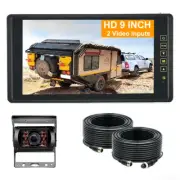 20m 4Pin 9" Monitor Heavy Duty Truck Reversing Kit+IR CCD Reverse Camera 12V-24V