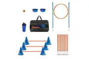 Dog Agility Equipment 7 Set Pet Obstacle Training Course Supplies Jump Puppy Hurdle Cones Weave Poles Carry Bag Water Bottle Bowl