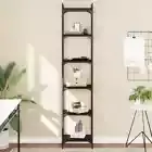 Bookcase Hallway Bookshelf Stand Display Cabinet Black Engineered Wood vidaXL