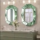 Large Glam Diamond Shaped Bathroom Mirrors Accent Mirrored Clocks Beveled Glass