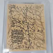 Stampin Up Happy Birthday Greetings Wood Mounted Stamp Set Make a wish friend