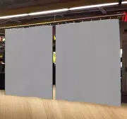 Lot of (2) Economy Silver Curtain Panel/Partition 8 H x 4½ W, Non-FR