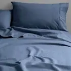 Canningvale Cozi Cotton Home Bedding Sheet w/ Pillowcase Set - Ink Blue