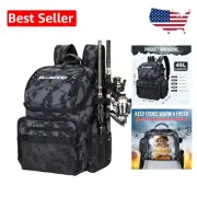 Versatile Fishing Tackle Backpack with Insulated Cooler & Custom Storage - 900D