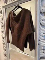 NWT Banana Republic Off the Shoulder Brown Sweater - XXS (wool, polyester, ...)