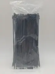 300 PC. 8" INCH BLACK NYLON CABLE TIES ZIP TIES UL LISTED