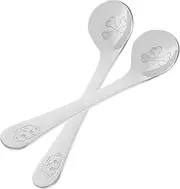 NAMOARLY Infant Feeder Spoon Baby Feeding Scoop 2pcs Bent Training Spoon Compact Design for Boys and Girls