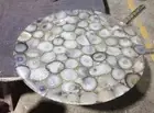 Agate Stone Sofa Center Table Top, Natural White Agate Stone Coffee Decor Table