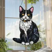Tuxedo Cat Acrylic Suncatcher, Bicolor Cat Suncatcher, Cat Lovers Gifts