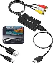AV RCA to HDMI Converter for PC Laptop Composite CVBS Video Audio to View on HDTVs Support PAL/NTSC 720P/1080P 60Hz AV Female to HDMI Adapter for Wii PS2 PS3 STB VHS VCR Blue-Ray DVD Players Xbox N64