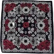[KieTeiiK] Turban Bandana,21'' Rose Pattern Bandana Head Scarf for Women Men Square Turban Head Scarf Punk Head Wrap