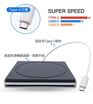 【Anra】燒錄光碟機 Type-C接頭 燒錄機 CD DVD讀寫 外接 吸入式 筆電 適Mac (5折)