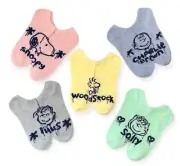 New PEANUTS Ladies 5 Pair No Show Socks SNOOPY, SALLY & CHARLIE BROWN, LINUS