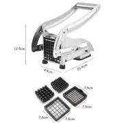 2 Blades Stainless Steel French Fries Cutter Vegetable Potato Slicer Chopper...