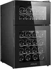 ADIVO Wine Cooler Mini Fridge Compressor Organiser with Temperature Control and LED Display for 24 Bottles