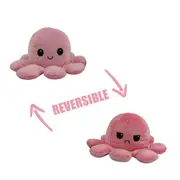 Reversible Octopus Plush Toy, Cute Mini Stuffed Animal, Show Your Mood with Emotions for Kids Boys Girls