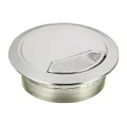 5x (60MM) 2-3/8" Round Chrome Computer Desk Table Wire Cable Hole Cover Grommet