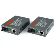 1 Pair Fiber Media Converter Adapter 10/100M SM Single Fiber SC Port 25KM b