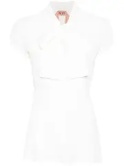 [N21] Cap Sleeves Bow Top