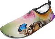 [BTCOWZRV] Water Shoes for Women Men Animal Flowers Water Sports Shoes Slip-on Breathable Lightweight Athletic Aqua Sock