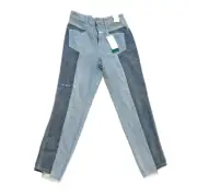 Closed Made In Italy Patchwork Two Tone High Waisted Jeans Size 27 NWT MSRP $415