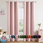 MIULEE Baby Pink Blackout Curtains for Girls Bedroom Living Room 72 Inches Lo