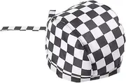[VALICLUD] Chef Hat Restaurant Supplies Plaid Pattern Adjustable Comfortable Fabric Chef h
